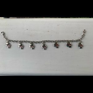 Ed Hardy Skull with pink eyes bracelet